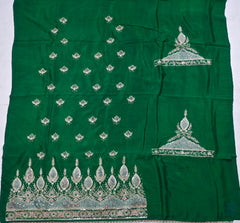 Raw Silk Green Unstitched Suit