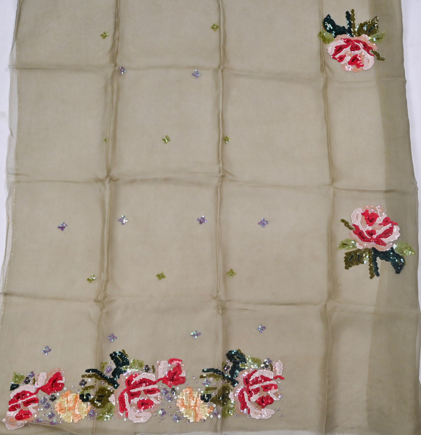 Organza Grey Unstitched Suit