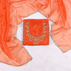 Glass Shimmer Orange Unstitched Suit