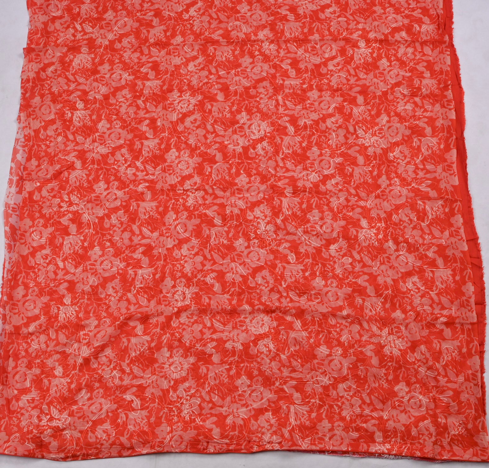 Georgette Red Unstitched Suit