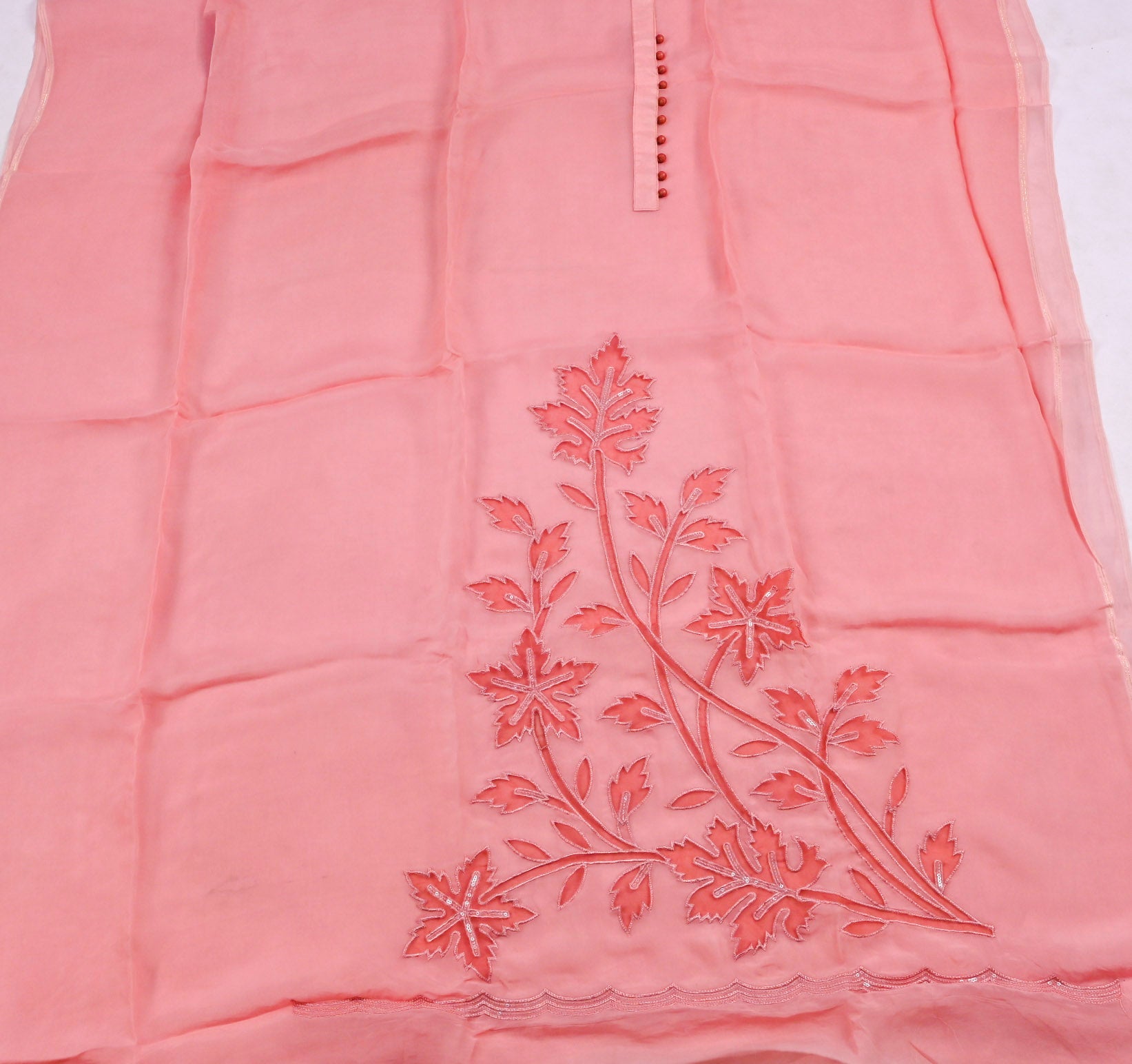Organza Pink Unstitched Suit