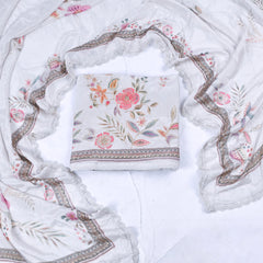 Crepe Cream Unstitched Suit