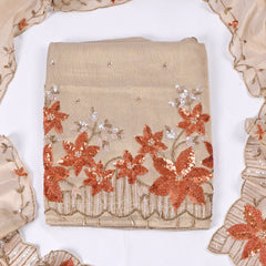 Tissue Shimmer Orange Unstitched Suit