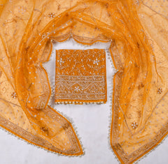 Glass Shimmer Yellow Unstitched Suit