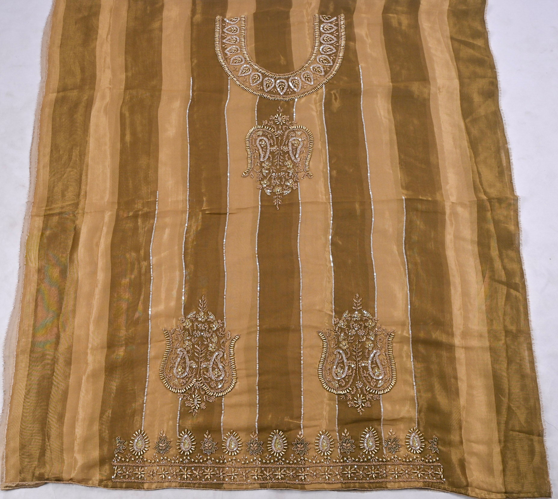 Shimmer Mehandi Unstitched Suit