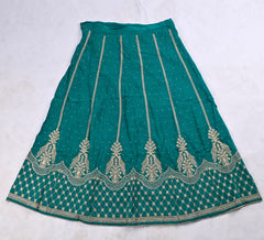 Crepe Teal Blue Lehenga Suit