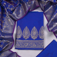 Silk Blue Unstitched Suit