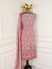 Crepe Rose gold Unstitched Suit