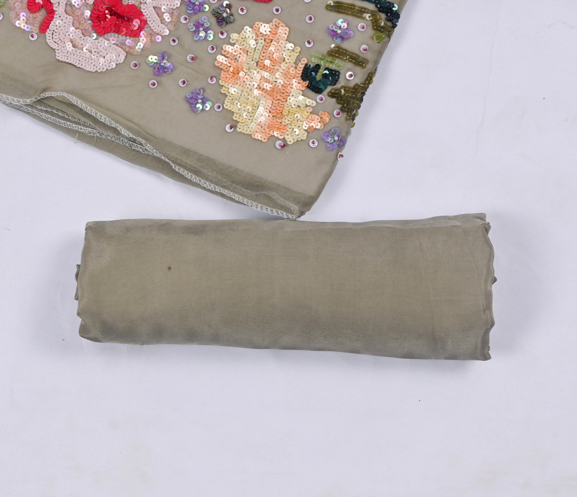 Organza Grey Unstitched Suit