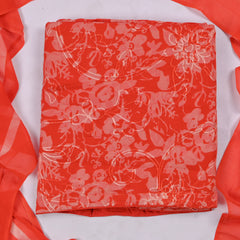 Georgette Red Unstitched Suit