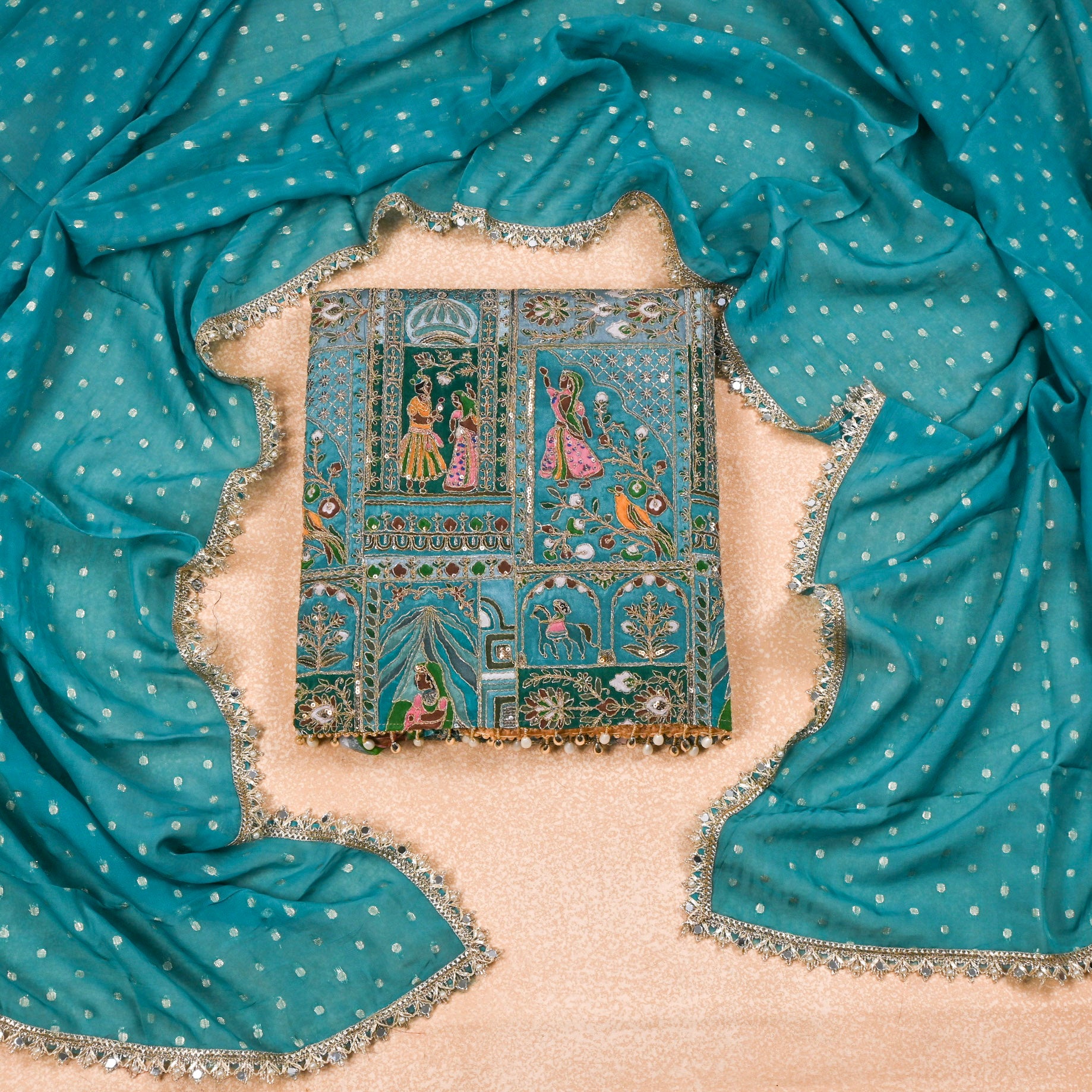 Crepe Sky Blue Unstitched Suit