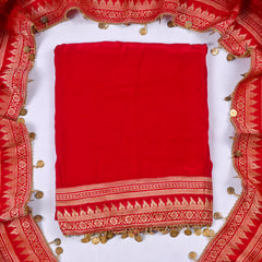 Crepe Red Unstitched Suit