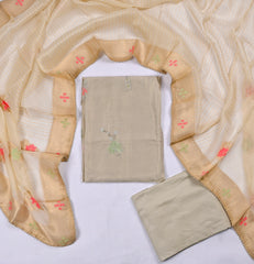 Shimmer Beige Unstitched Suit