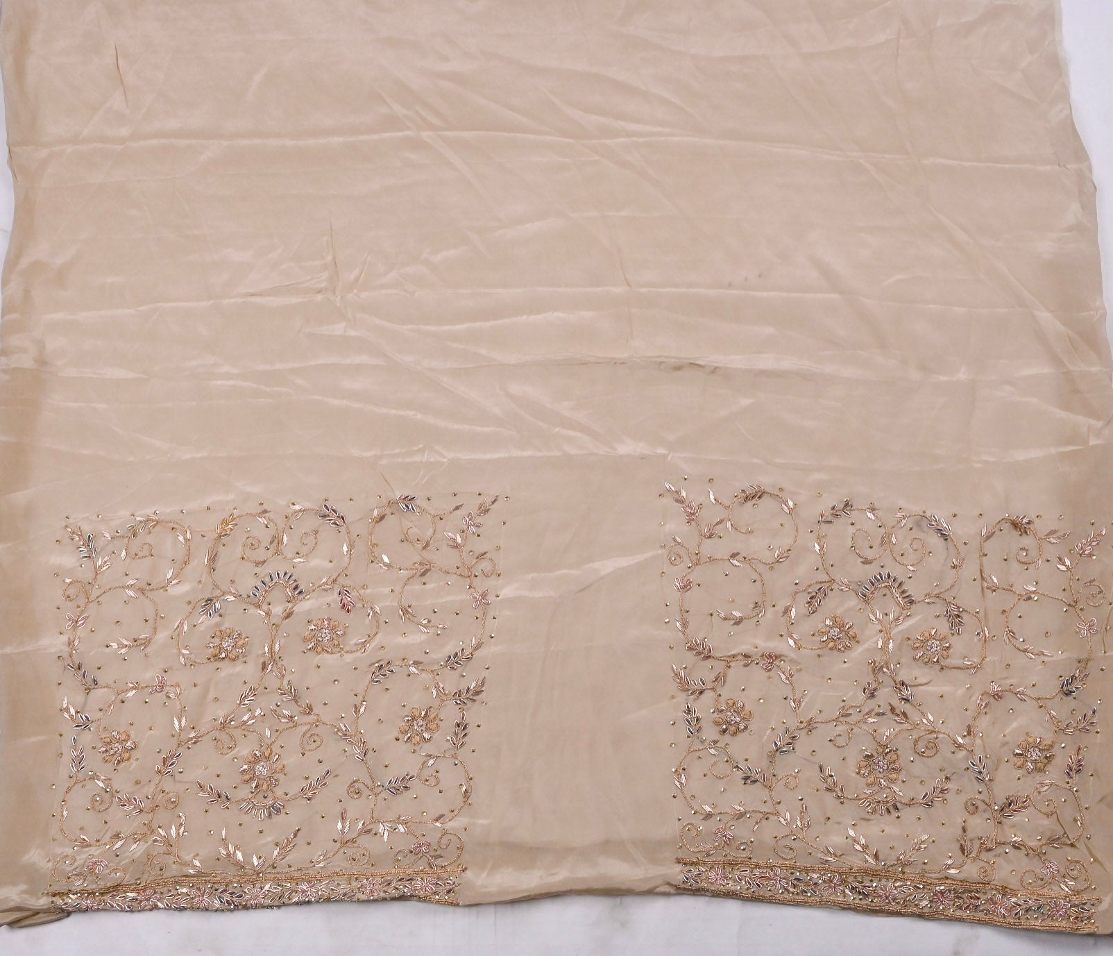 Glass Shimmer Beige Unstitched Suit