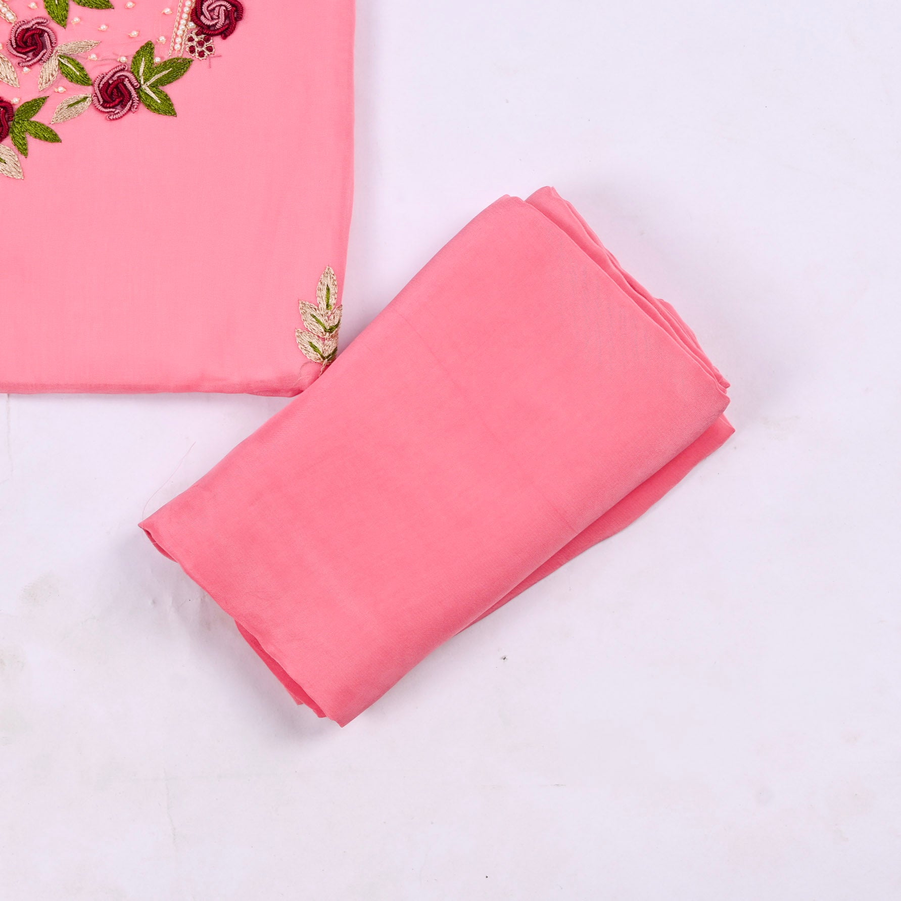 Organza Pink Unstitched Suit