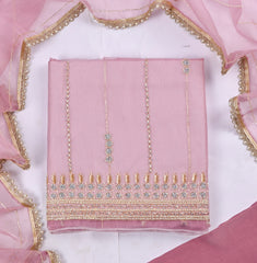 Crush Onion Pink Unstitched Suit