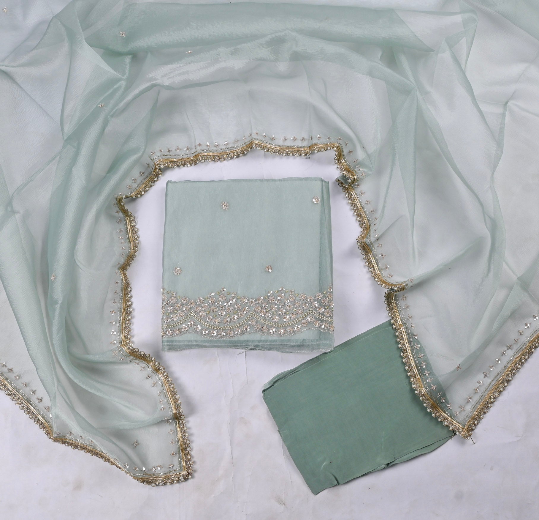Crush Powder Blue Unstitched Suit