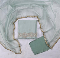 Crush Powder Blue Unstitched Suit