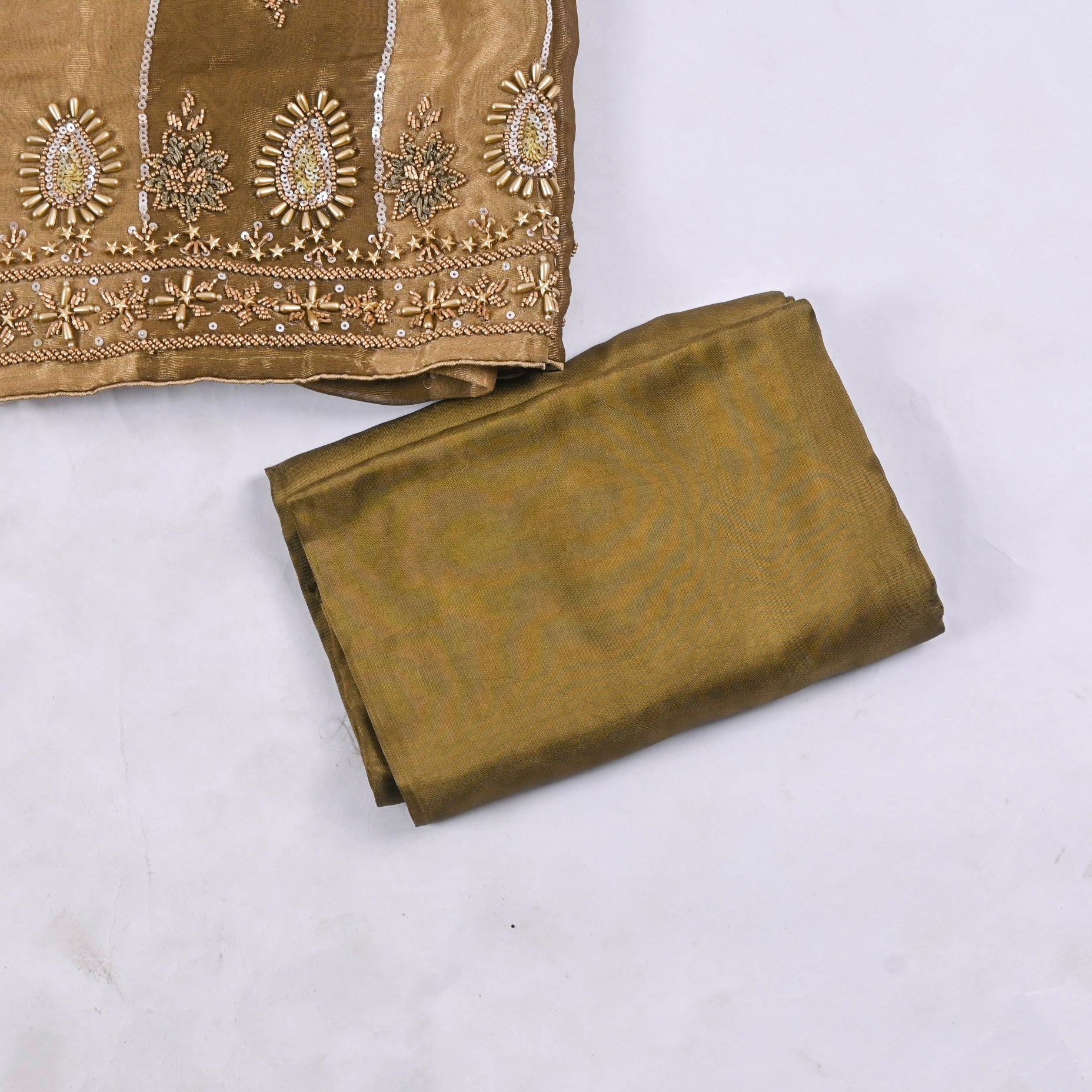Shimmer Mehandi Unstitched Suit