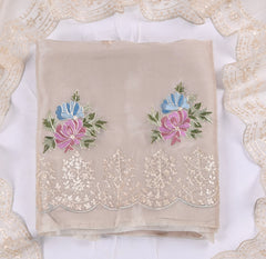 Glass Shimmer Off-White Unstitched Suit