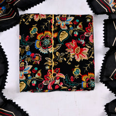 Twill Cotton Black Unstitched Suit