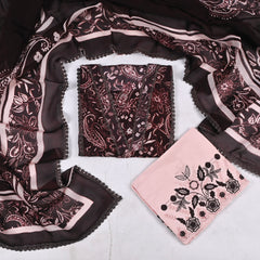 Mul Deep wine Unstitched Suit