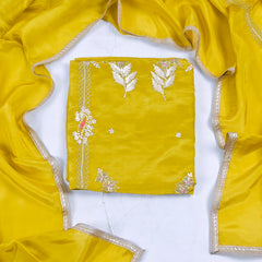 Crepe Yellow Unstitched Suit