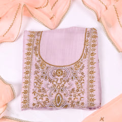 Twill Organza Light Lavender Unstitched Suit