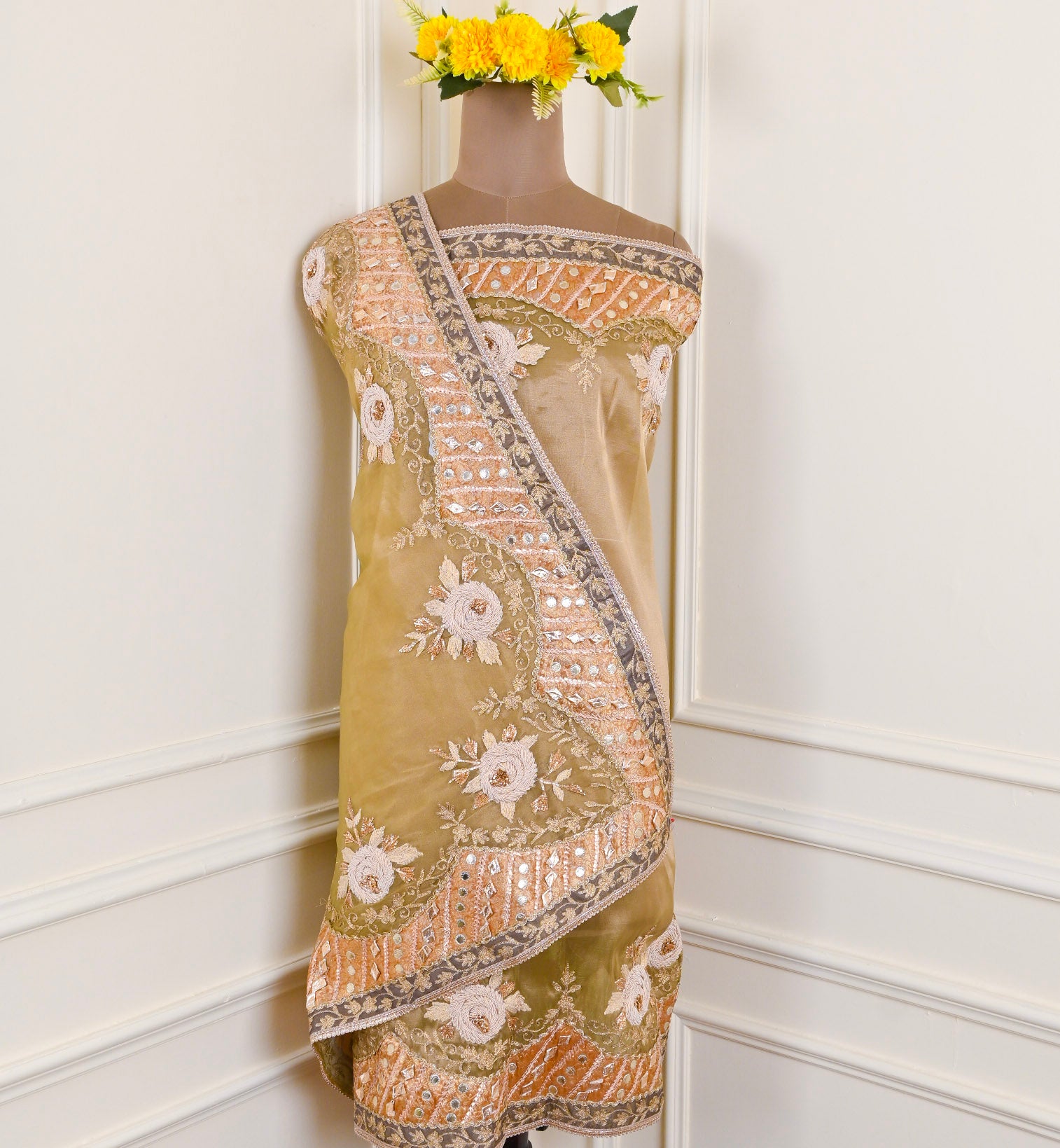 Shimmer Yellow Unstitched Suit