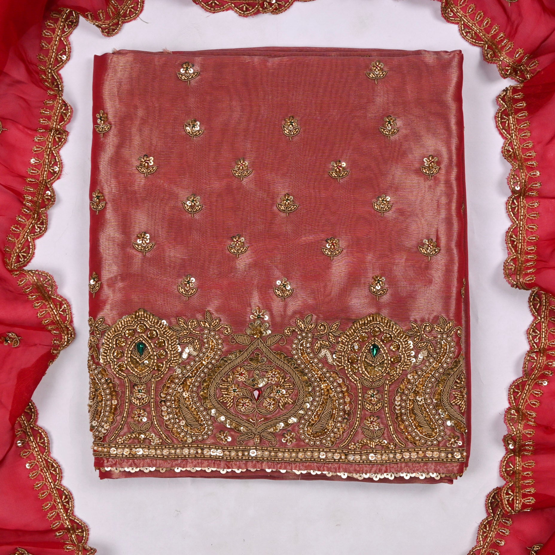 Shimmer Red Unstitched Suit