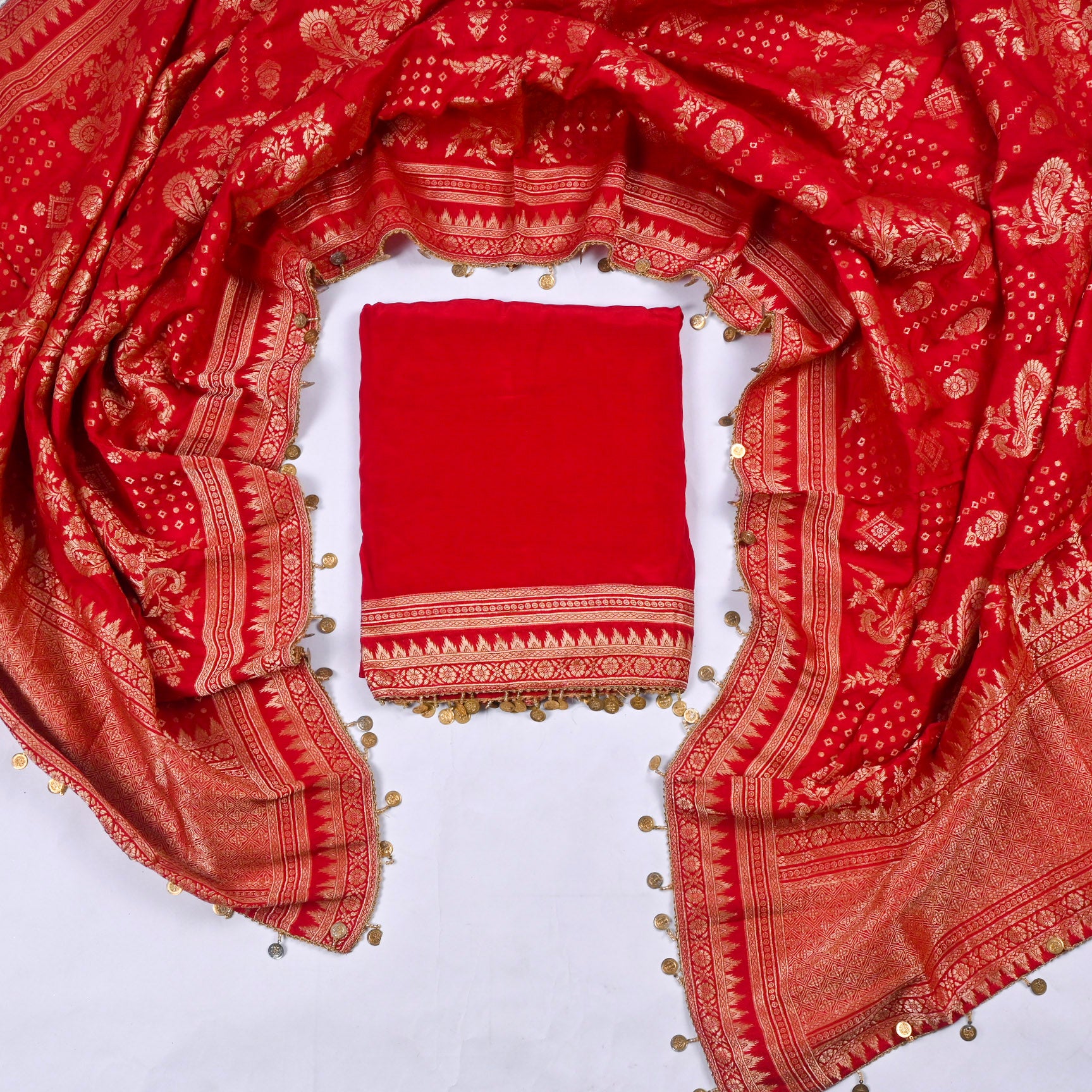 Crepe Red Unstitched Suit