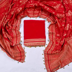 Crepe Red Unstitched Suit