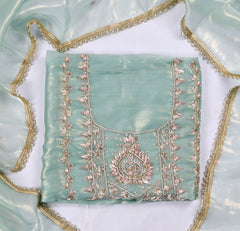 Sasha Silk Pastel Blue Unstitched Suit