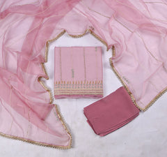 Crush Onion Pink Unstitched Suit