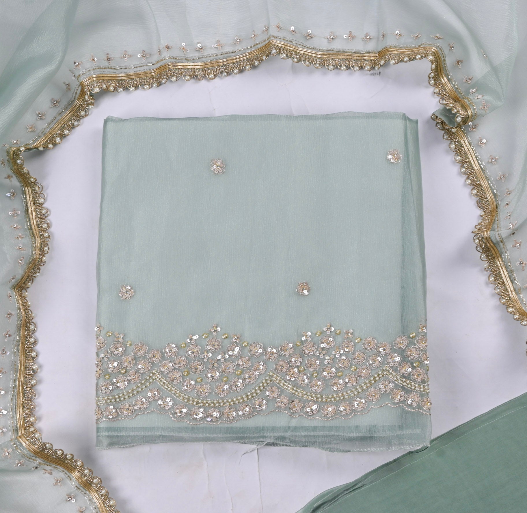 Crush Powder Blue Unstitched Suit