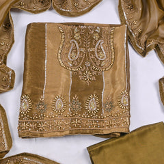 Shimmer Mehandi Unstitched Suit