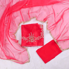Pink Glass Shimmer Unstitched Suit