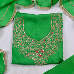 Khadi Parrot Unstitched Suit