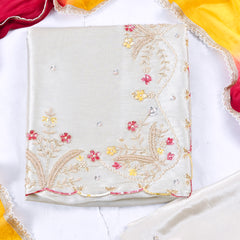 Giraffe Shimmer Off-White Unstitched Suit