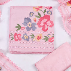 Organza Pink Unstitched Suit