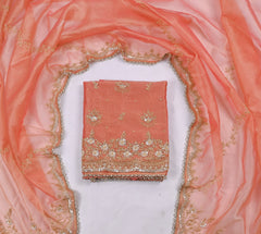 Crush Peach Unstitched Suit
