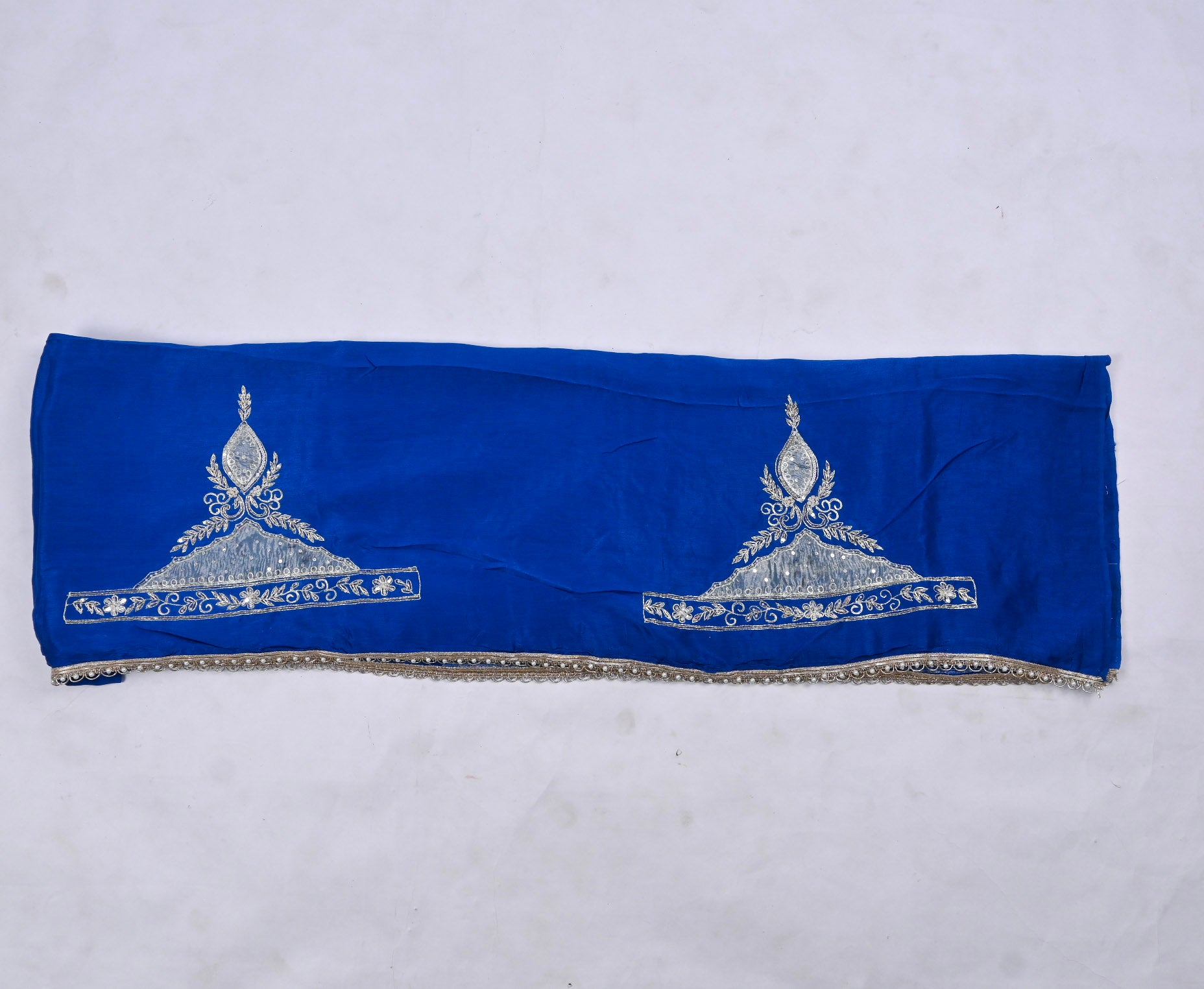 Raw Silk Blue Unstitched Suit