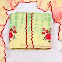 Twill Organza Parrot Unstitched Suit