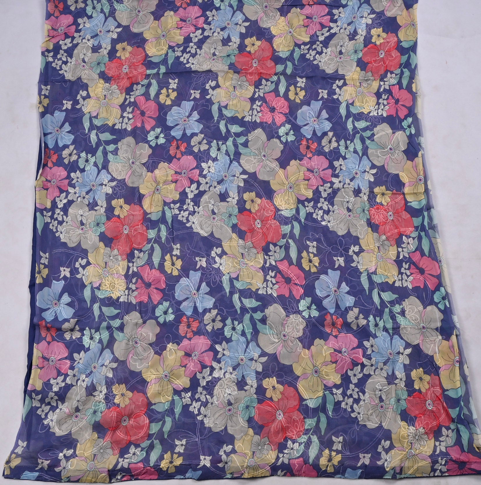 Georgette Purple Unstitched Suit