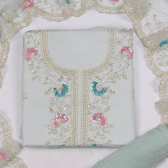 Crush Light Sky Blue Unstitched Suit