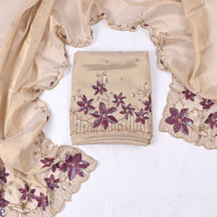 Tissue Shimmer Magenta Unstitched Suit
