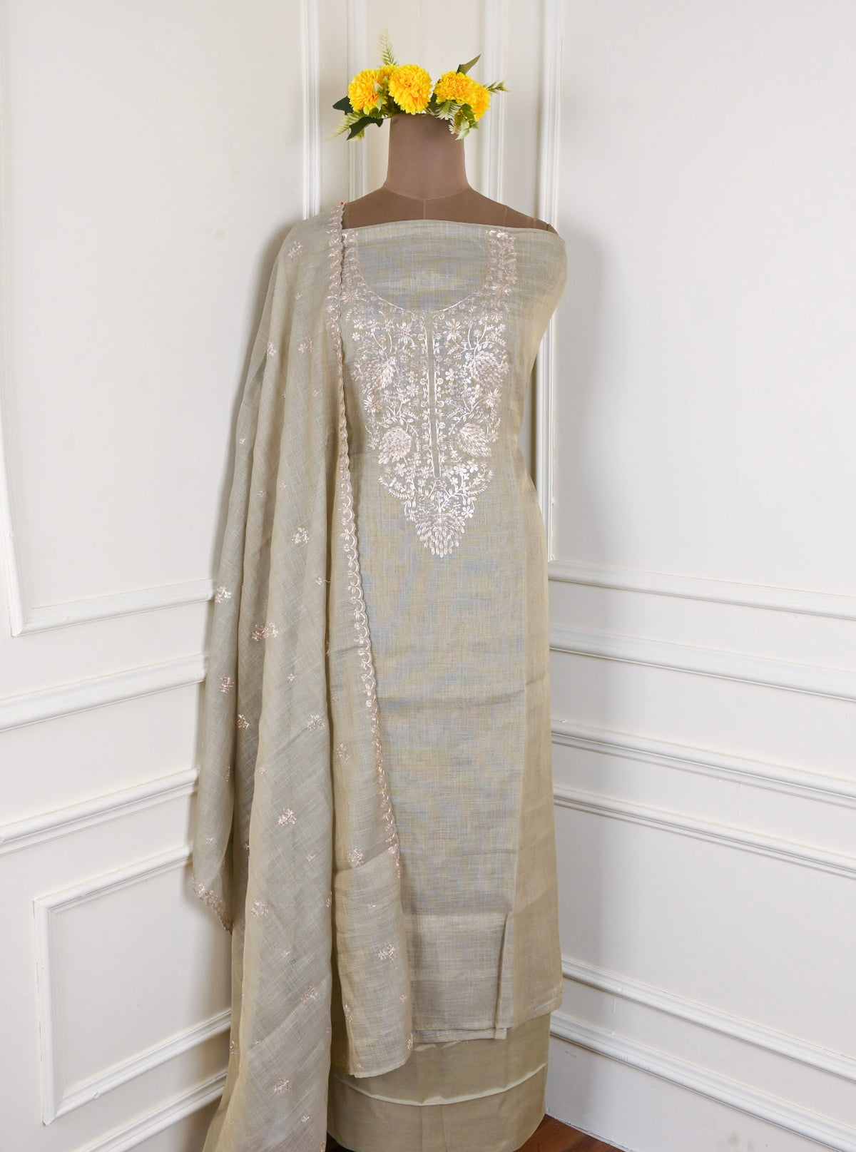 Linen Off-White Unstitched Suit