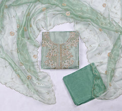 Glass Green Unstitched Suit