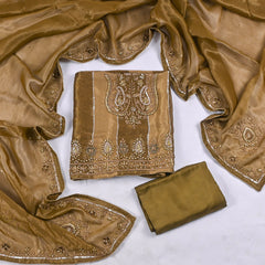 Shimmer Mehandi Unstitched Suit