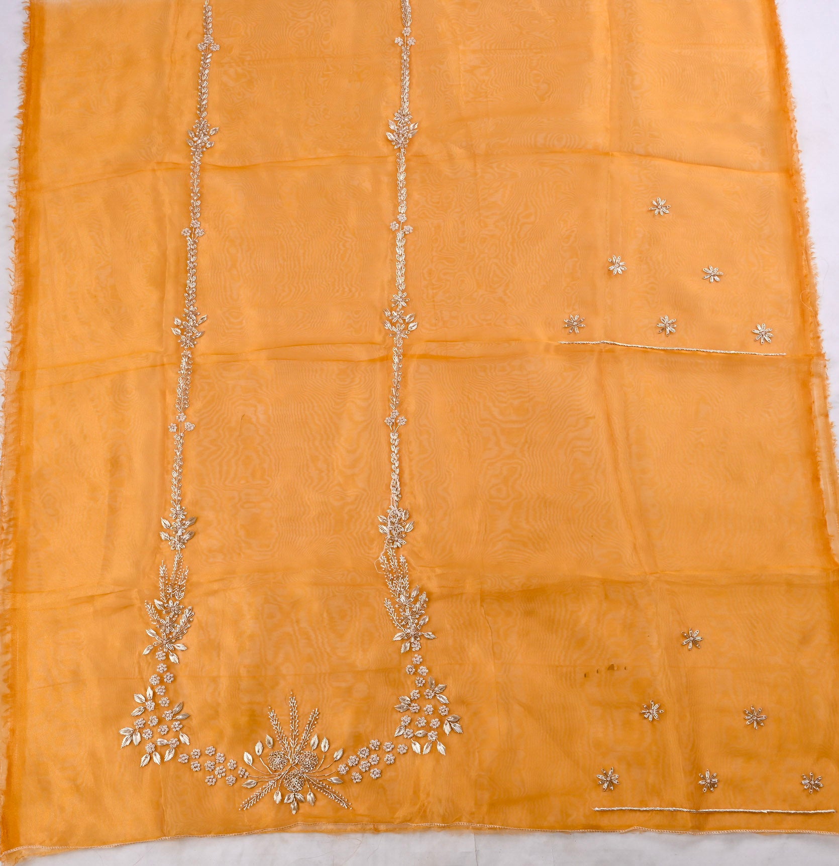 Mustard Glass Shimmer Unstitched Suit